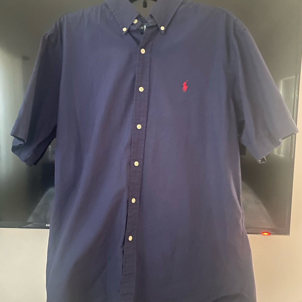 Ralph Lauren men blue shirt sleeve shirt